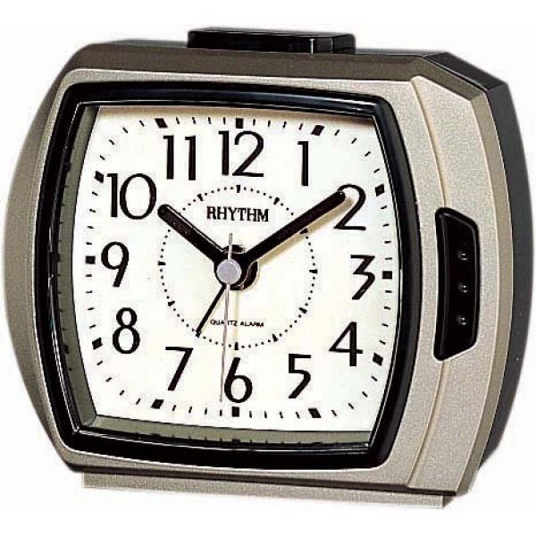 Rhythm(Japan) 4 Steps Increasing Beep Snooze Super Silent Metallic Gold Alarm Clock